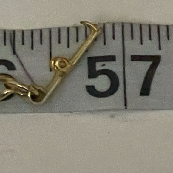 57” long gold plated triple Infinity chain necklace oblong links gold over clasp - Picture 11 of 11